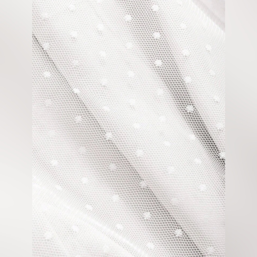 Elegant White Mesh Midi Skirt - Picture 5 of 6